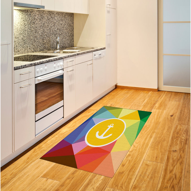 Tapis décoratif coloré en fibres de polyester à haute densité, Rectangle 2 pi 7 po x 5 pi