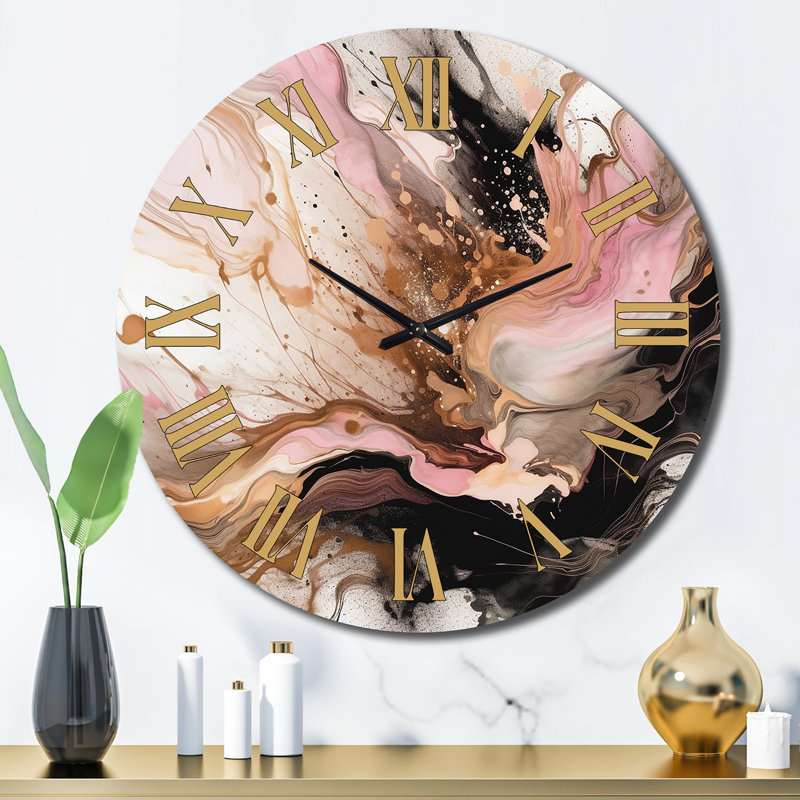Horloge murale rose, Grand