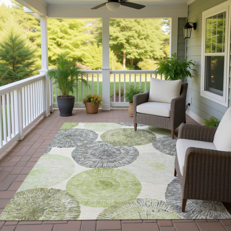 Machine Washable Indoor/Outdoor Chantille ACN2351 Abstract Rug, Rectangle 5' x 7'6"