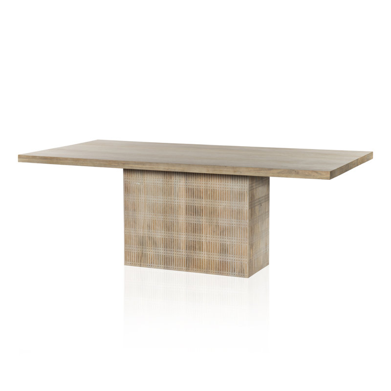 Kelby Solid Wood Dining Table, Light Mango