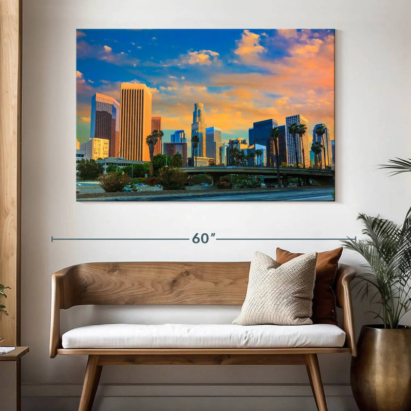 Horizon dramatique de Los Angeles, H 34 po x l 51 po