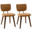 Ensemble de 2 chaises de salle à manger de style moderne Mid-Century de 18,9 po avec coussin de siège rembourré et dossier incurvé-1979328235-1961276874