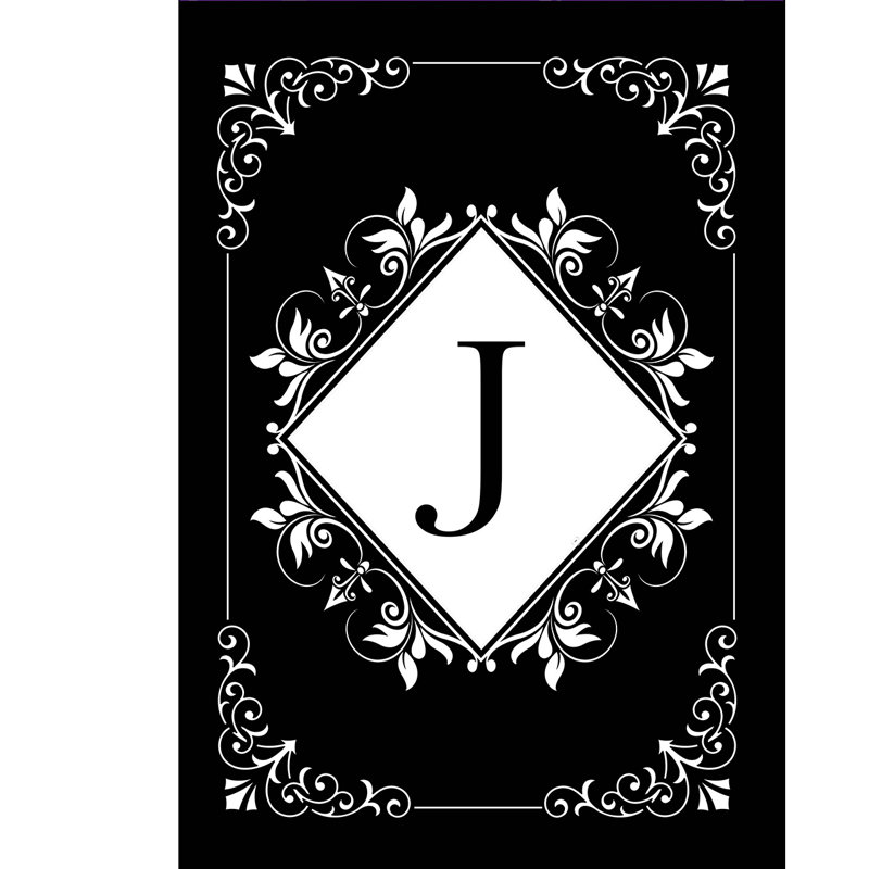 Drapeau noir et blanc monogramme J House