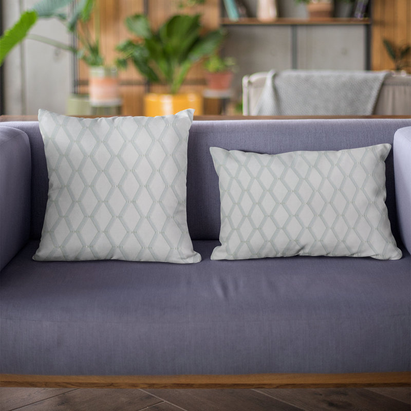 Tissu carré Plutus diamant brillant avec coussin de luxe Embroydery, Argent, 24 po x 24 po