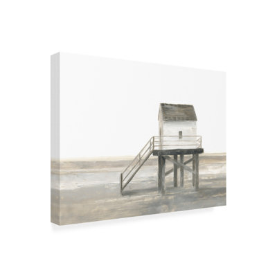 Wrapped Canvas Wall Art - Ethan Harper  'Weathered Beach Outpost II' Wall Art for Living Room, Bedroom, or Office Décor  - 14x19