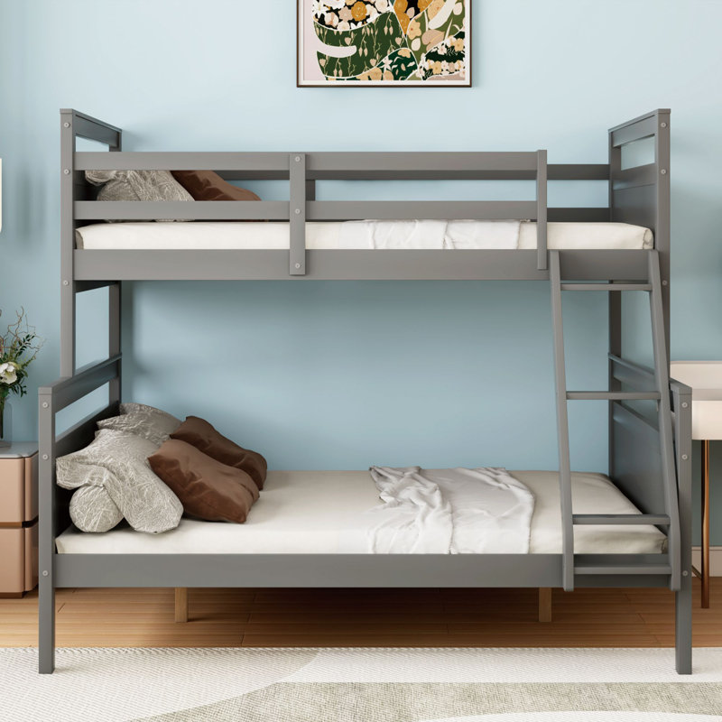 Zula Kids Twin Over Full Bunk Bed, Gray