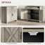 Buffet Farmhouse, armoire à café avec porte de grange et tablette réglable-922411155