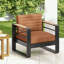 Chaise d'extérieur avec accoudoirs et coussin moelleux-853074235
