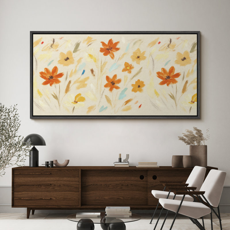 Grande impression sur toile encadrée, reproduction florale abstraite pour un décor minimaliste moderne, Noir