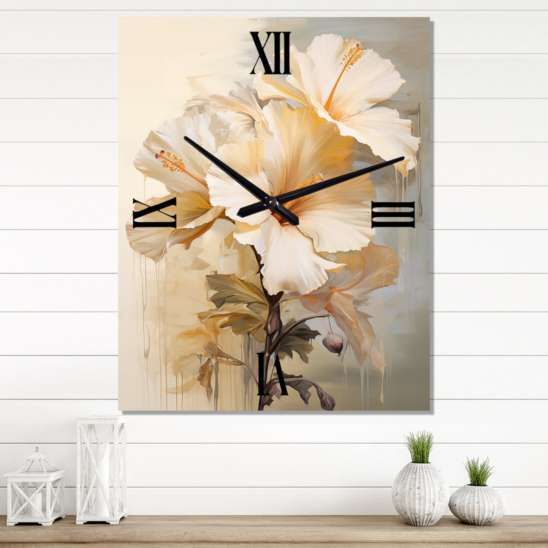 Gaudioso - Hibiscus Modern Wall Clock, Extra Large