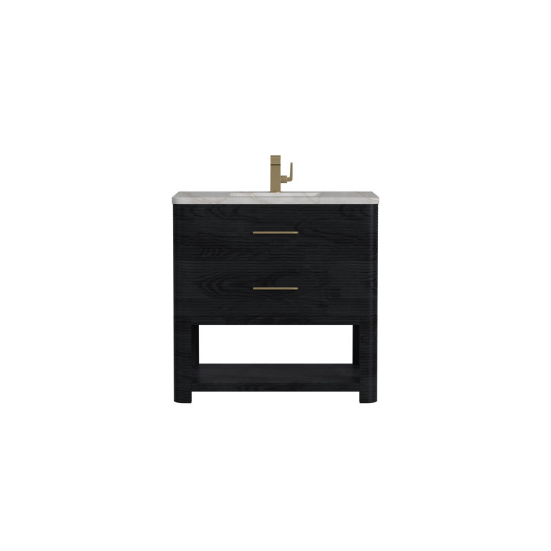 Lucian 36'' W Single Vanity, Victorian Silver Silestone