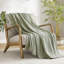 Couverture vert sauge de qualité supérieure, mélange de coton et de bambou, décoration intérieure confortable