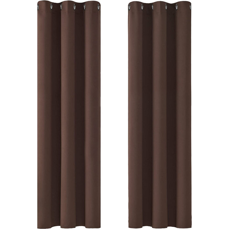 Blackout Curtain Pair, Dark Brown, 107 W x 160 D cm