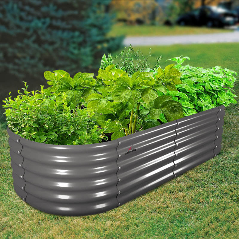 Lit de jardin surélevé galvanisé pour l'extérieur 6x3x1.5 Ft