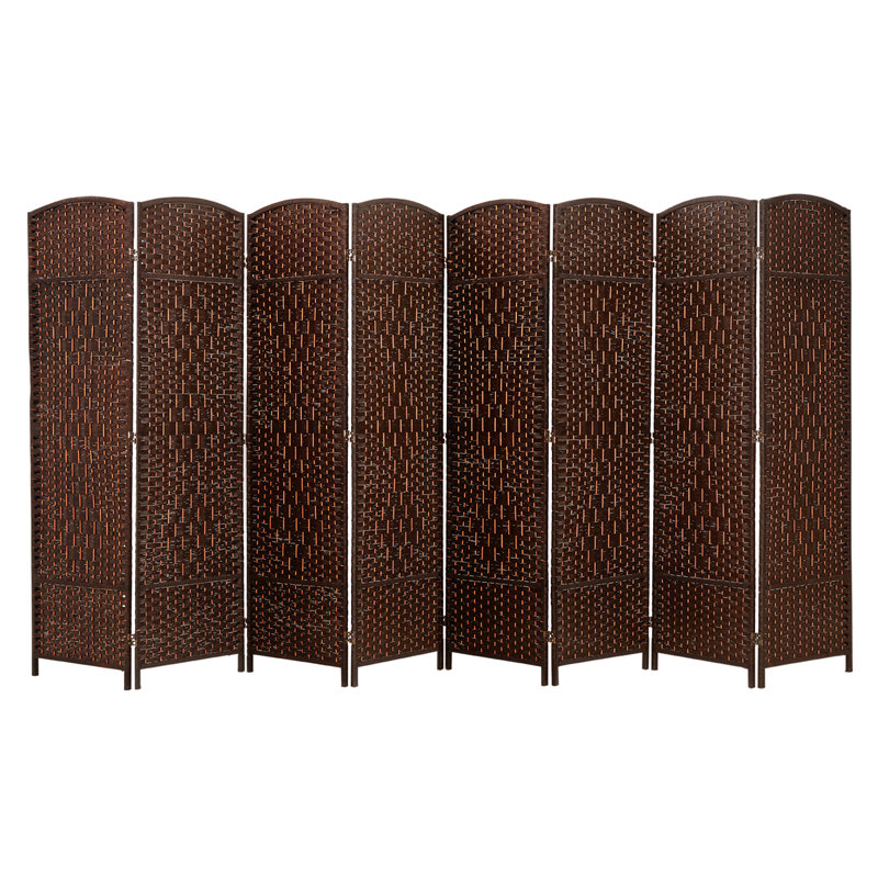 Paravent double 8 panneaux Sebeka, Brun