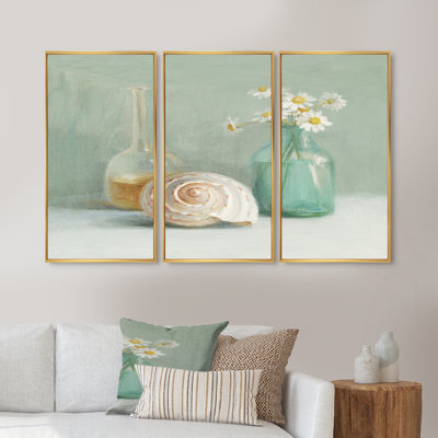 «Pastel Bath III - Farmhouse», ensemble d'art mural sur toile encadré
