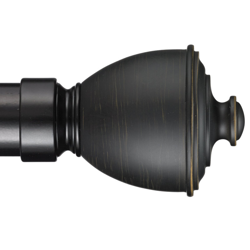 Tringle à rideaux simple 1,5 po Lawhon, Noir, H 2 po x l 48 po x P 3,75 po