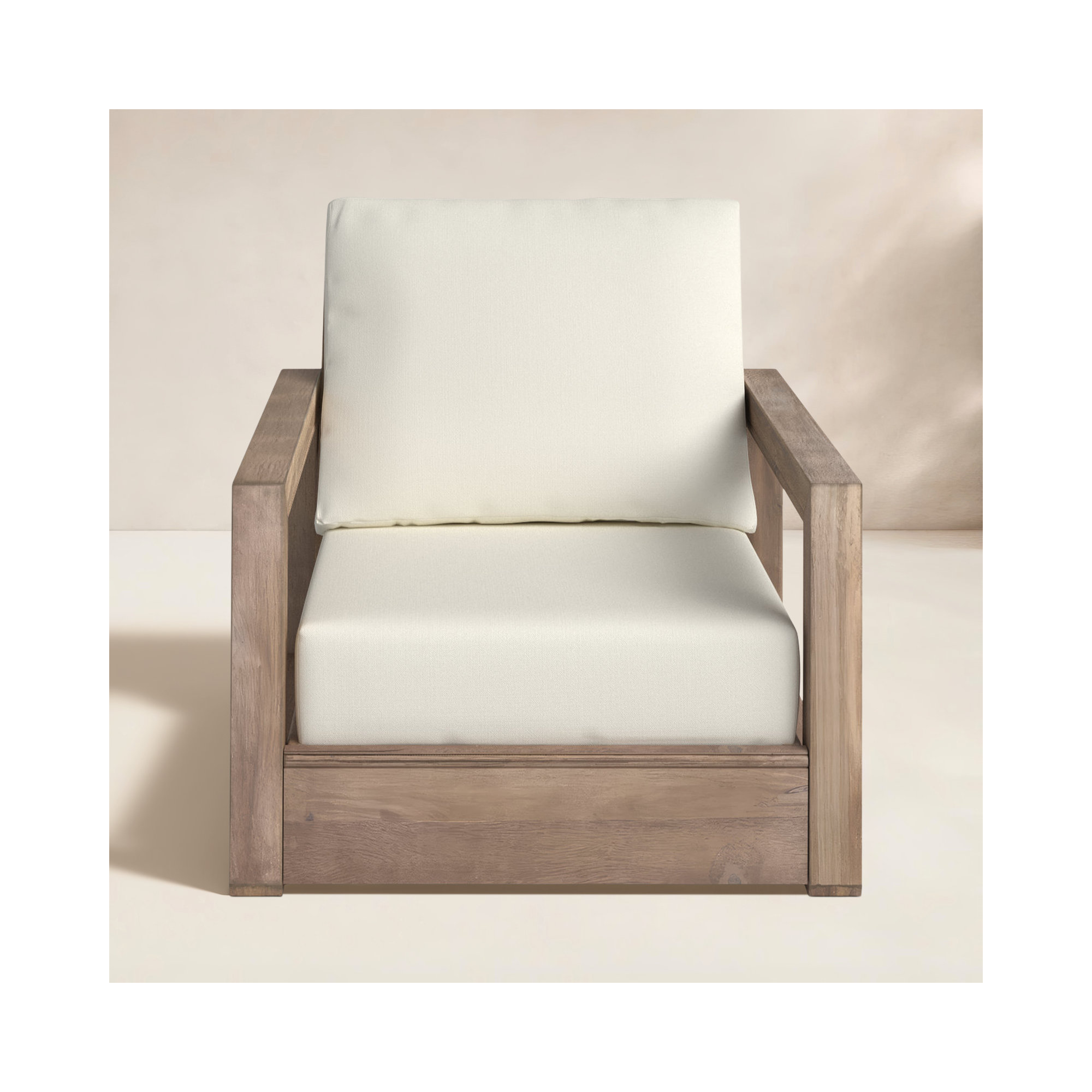 Donnie Acacia Outdoor Lounge Chair, Natural