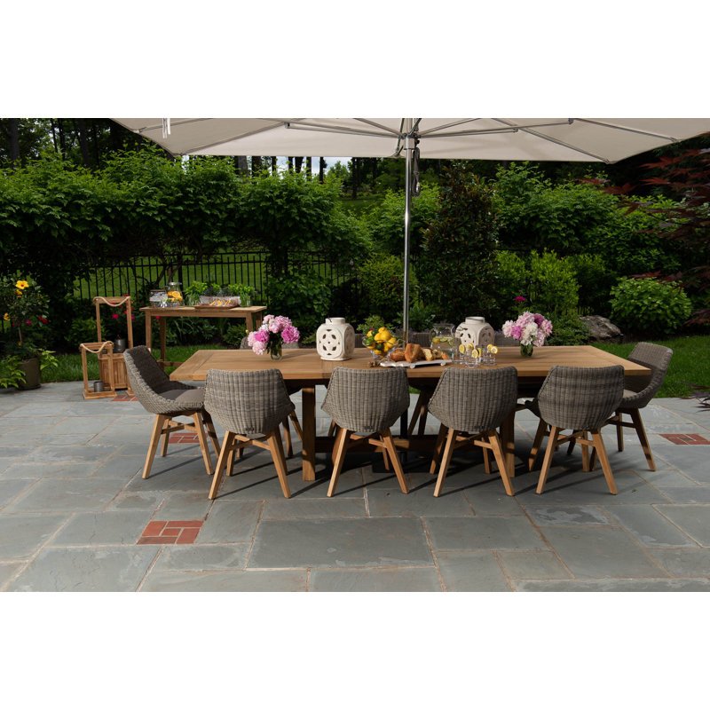 Lakewood Outdoor Teak Dining Table, Natural, 39" W x 118" L x 29" H