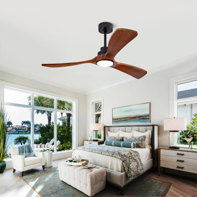 Ventilateur de plafond moderne à 3 pales de 52 po avec télécommande et ensemble d'éclairage Nicola