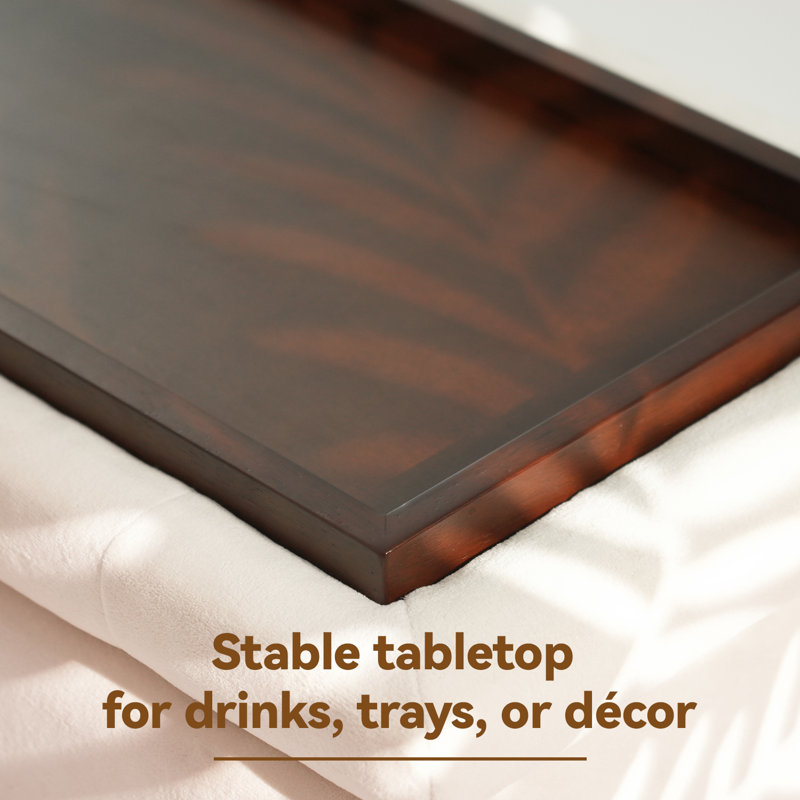 Table d'appoint moderne Beo avec porte-revues intégré et tablette inférieure, console en bois mince pour les petits espaces