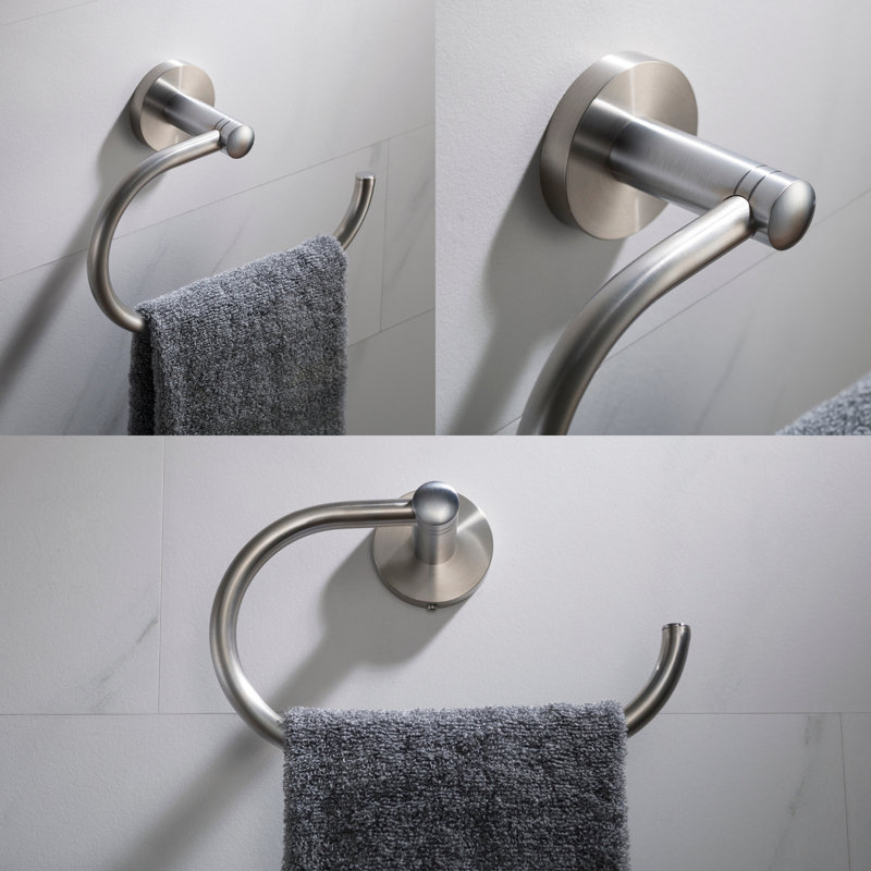 Ensemble de quincaillerie de salle de bain 4 pièces Elie, Nickel brossé