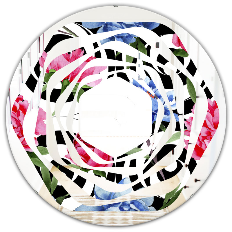 Miroir mural Whirl Floral I, H 24 po x l 24 po