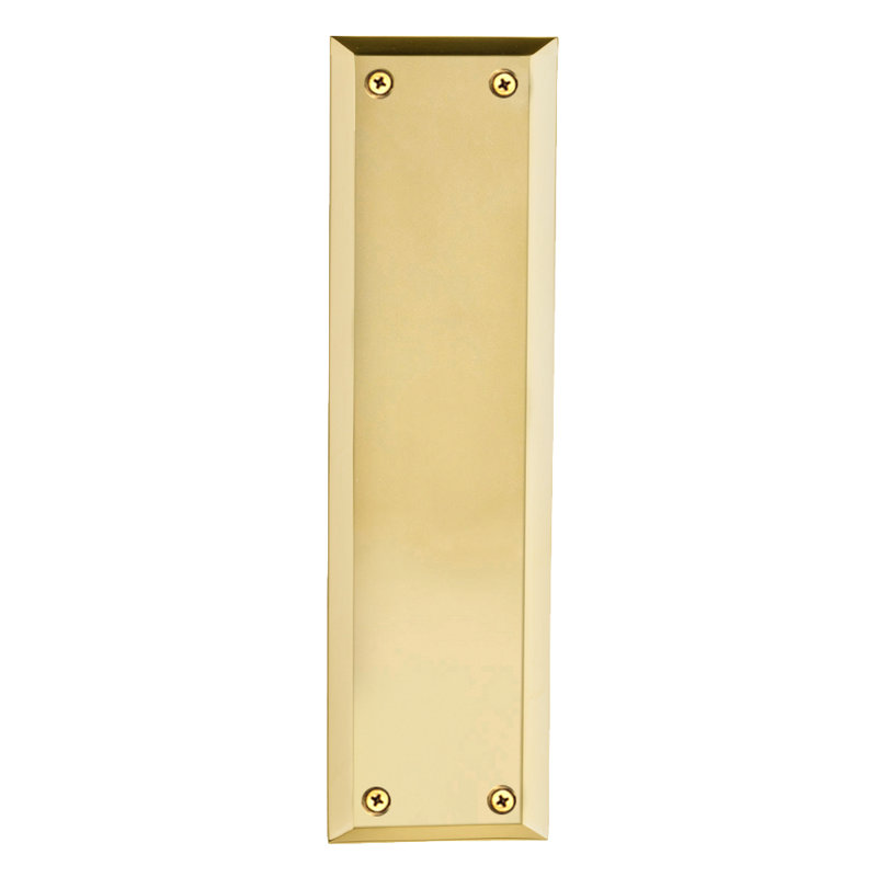 New York Push Plate, Unlacquered Brass