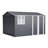 10X8FT Outdoor Steel Storage Shed With Clear Window, Lockable Doors, Weather-Resistant Metal Tool Shed For Garden, Backyard, Patio, And Utility Storage,Gray