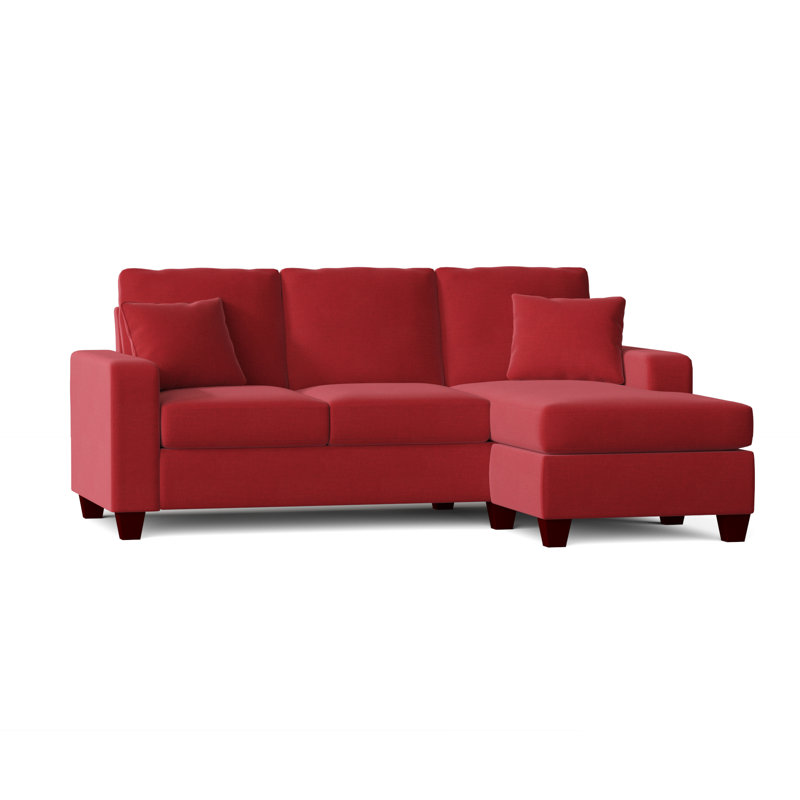 Morpheus Upholstered L-Shaped Sectional Right Hand Facing, Oscar Red