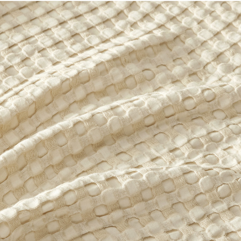 Bedsure 279gsm Cotton & Rayon from Bamboo Waffle Blanket GentleSoft™️, Queen, Tapioca