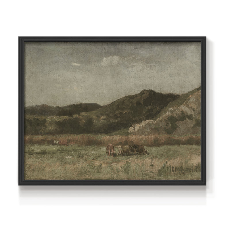 Paysages rétro-DCCXIX - reproduction encadrée, Noir
