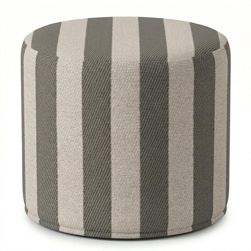 Pouf rond 20 po Berlin Gardes Lilly Hive, Taupe foncé