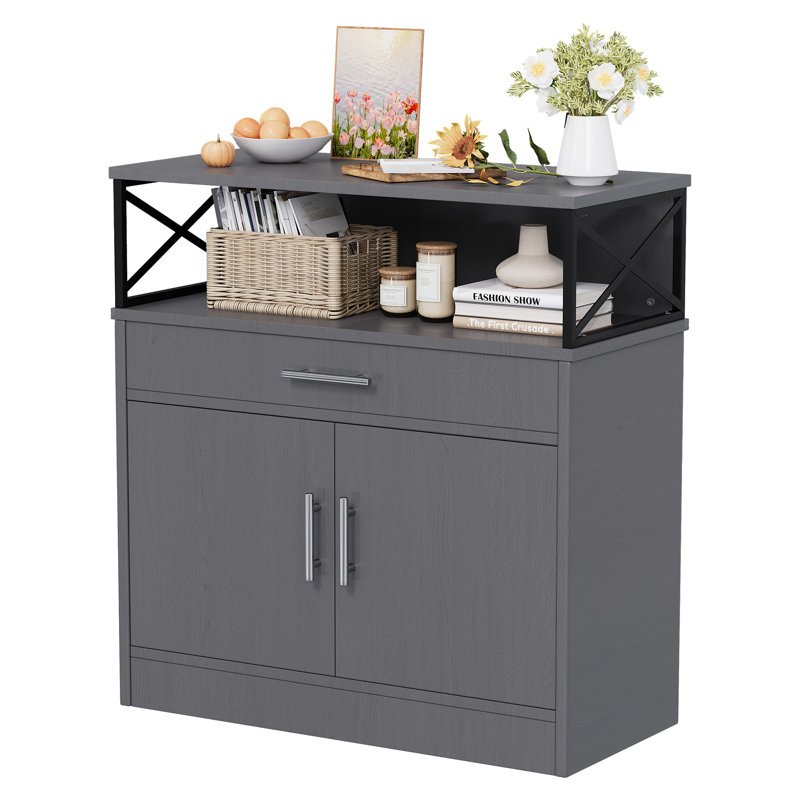 Buffet Abriah de 31,4 po de largeur, Gris