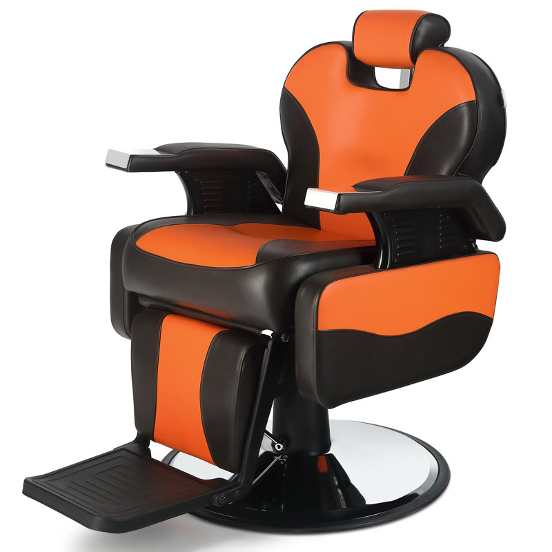 Faux Leather Recliner, Orange/Black