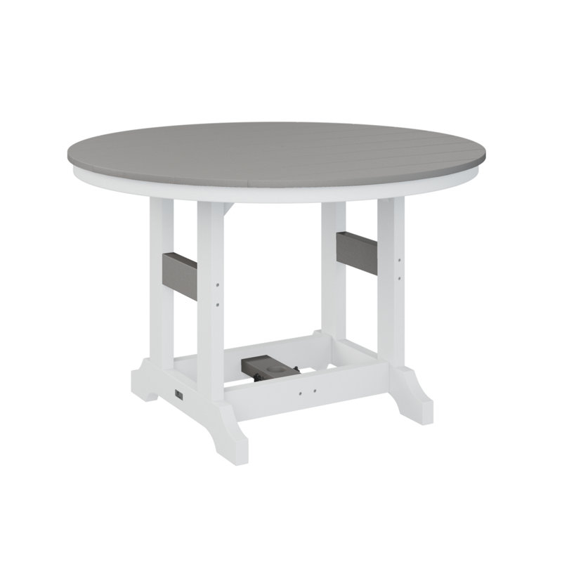 Table de salle à manger ronde de 48 po Berlin, H 30,87 po x l 48 po x P 48 po, Gris clair