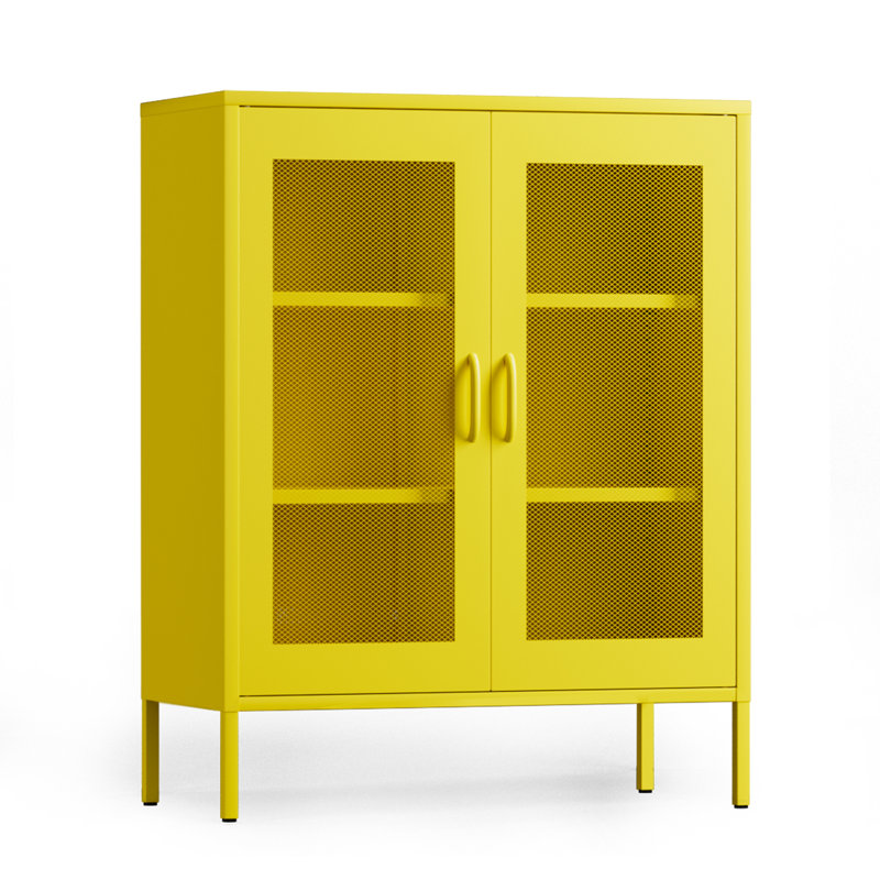 Ascena Metal Accent Cabinet, Yellow