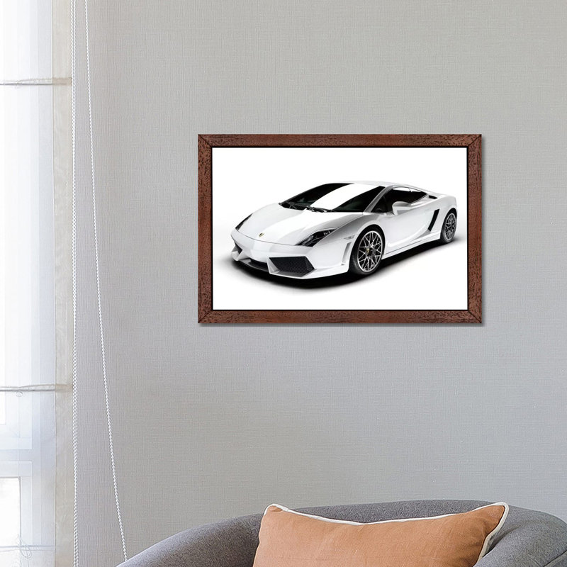Lamborghini Gallardo Lp 560-4 - Print on Canvas, 66.04 cm H x 45.72 cm W, Brown Framed