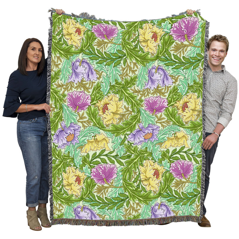 Couverture Pure Country Weavers William Morris, L 72 po x L 54 po, Vert