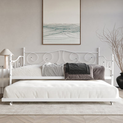 Odlo Twin Steel Daybed with Trundle by Winston Porter