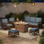Ensemble de conversation de patio en osier avec foyer Ashjian-749389470-800722249