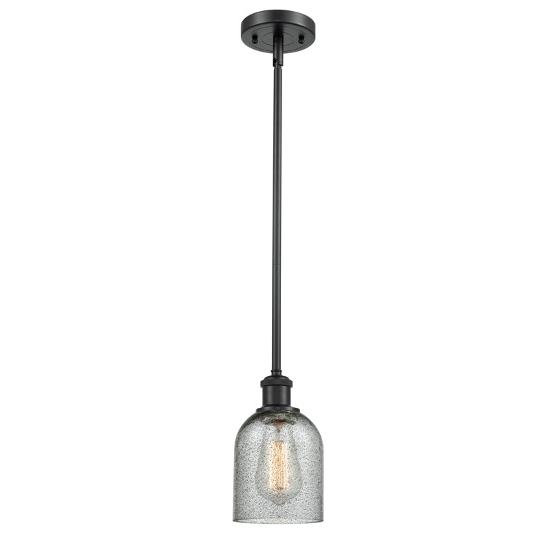 Odele 1 - Light Single Pendant, Charcoal, 6 Watt Vinage LED Bulb, Matte Black