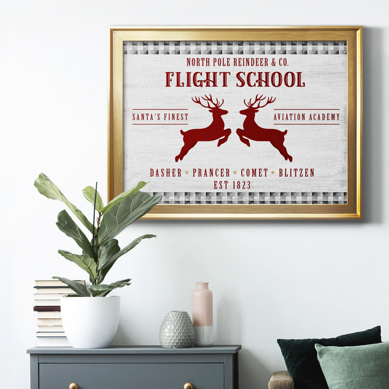 Flight School - Reproduction de photo sur toile simple, H 30,5 po x l 42,5 po x P 1 po, Cadre doré