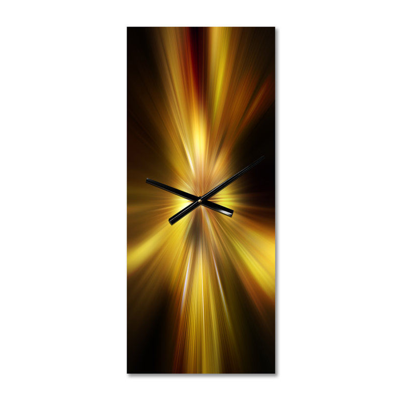 Explosion de teinte dorée - horloge murale moderne, Petit