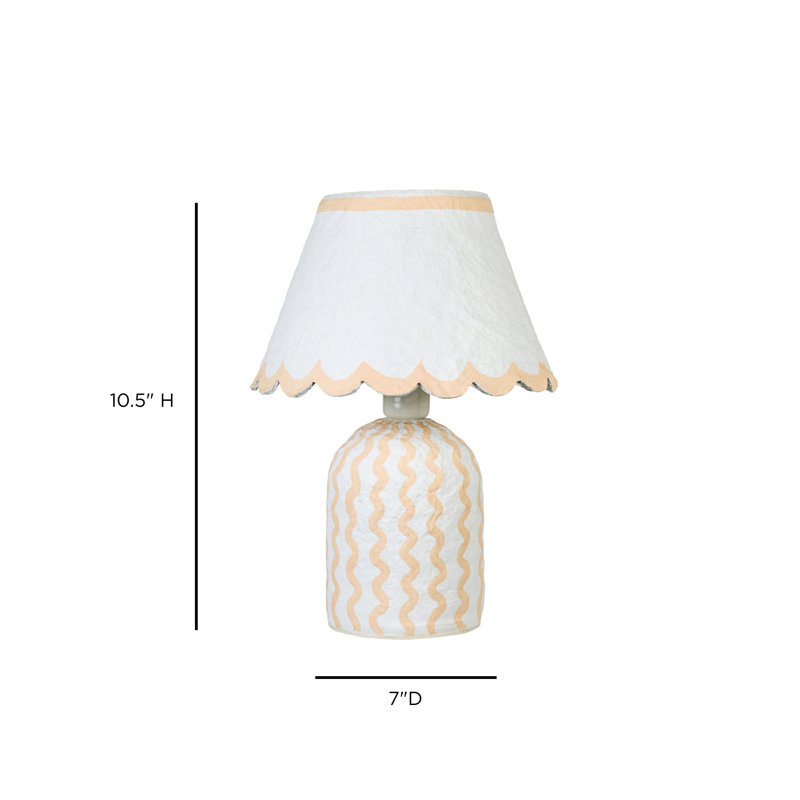 Lampe de table Blhe, Rose/Blanc, Rose/Blanc