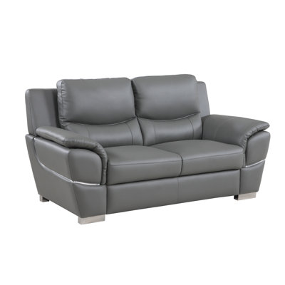 Dempsy Genuine Leather Pillow Top Arm Loveseat