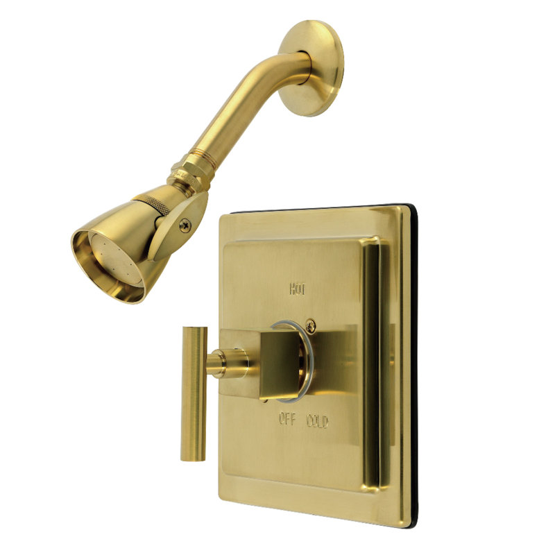 Robinet de douche à pression équilibrée à poignée simple Kingston Brass Claremont, Laiton brossé