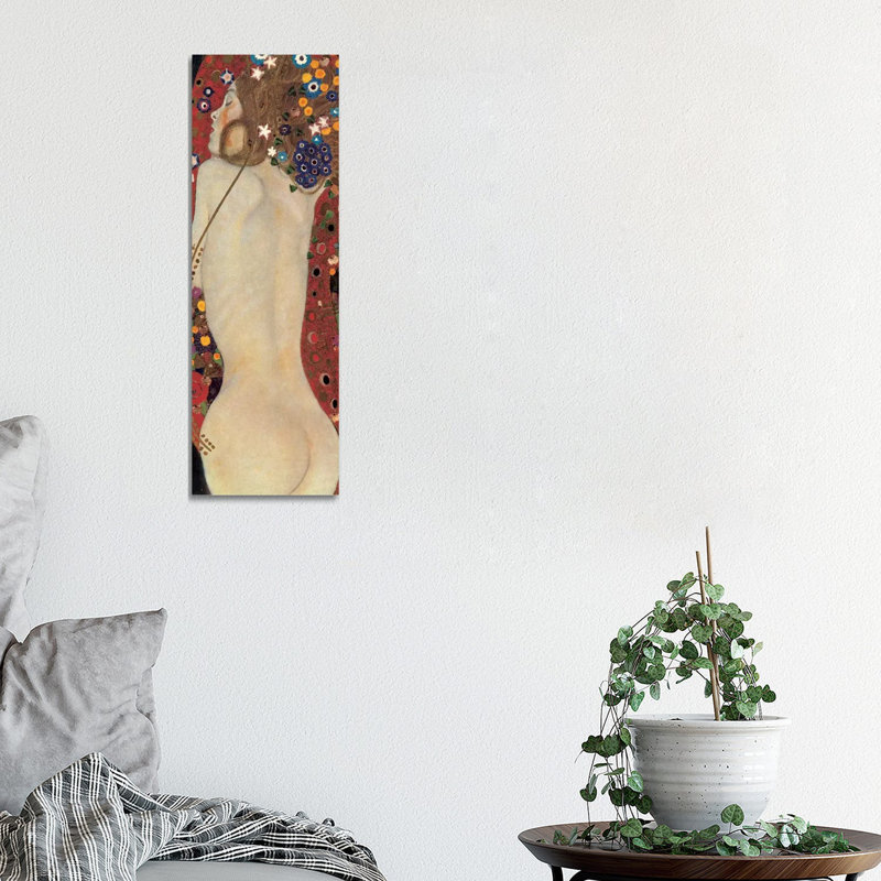Sea Serpents, Detail V by Gustav Klimt - Wrapped Canvas Panoramic Painting, 30.48 cm H x 91.44 cm W x 1.91 cm D