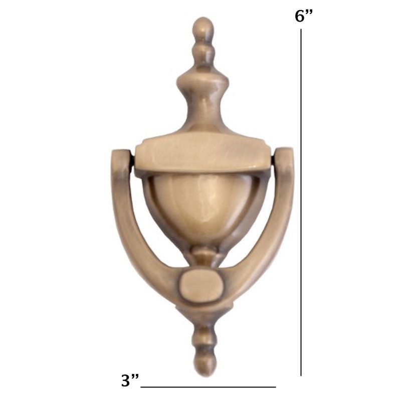 Traditional Brass Door Knocker, Antique Brass