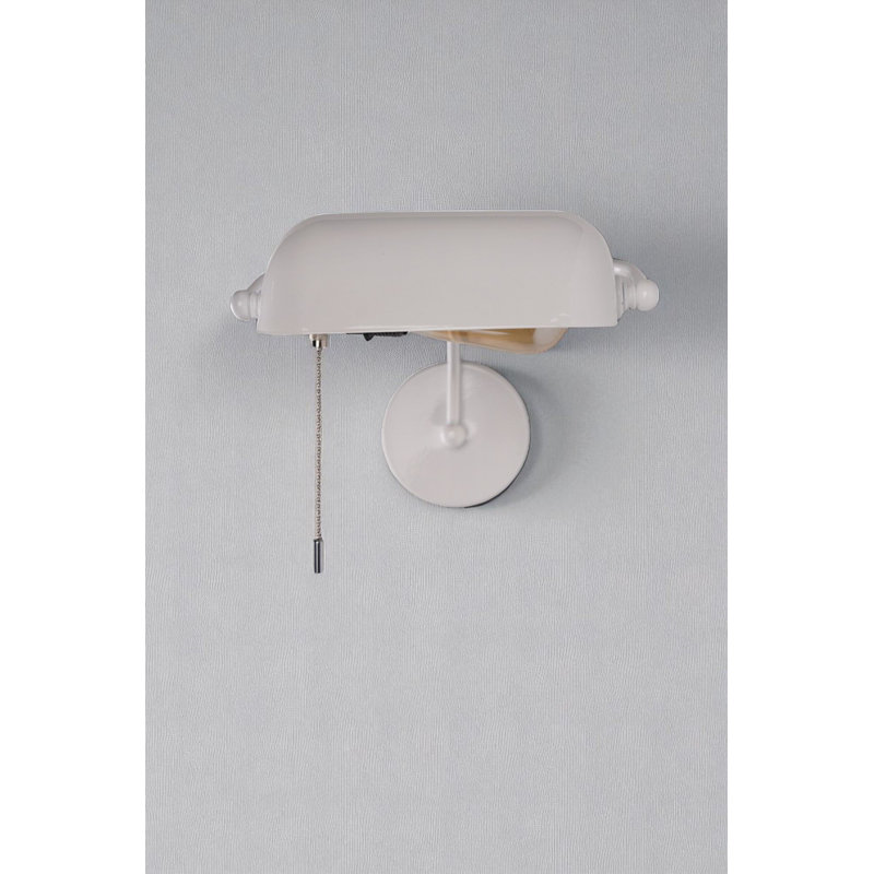 Lampe murale élégante avec corps en métal, finition blanche, 7,9 po x 5,1 po x 5,1 po | 19,0 cm de hauteur totale | Plaque de base de diamètre de 4,7 po x 1,2 po | Interrupteur marche / arrêt | Douille E27, 40 W maximum (ampoule non incluse), parfaite pour le salon et la chambre à coucher